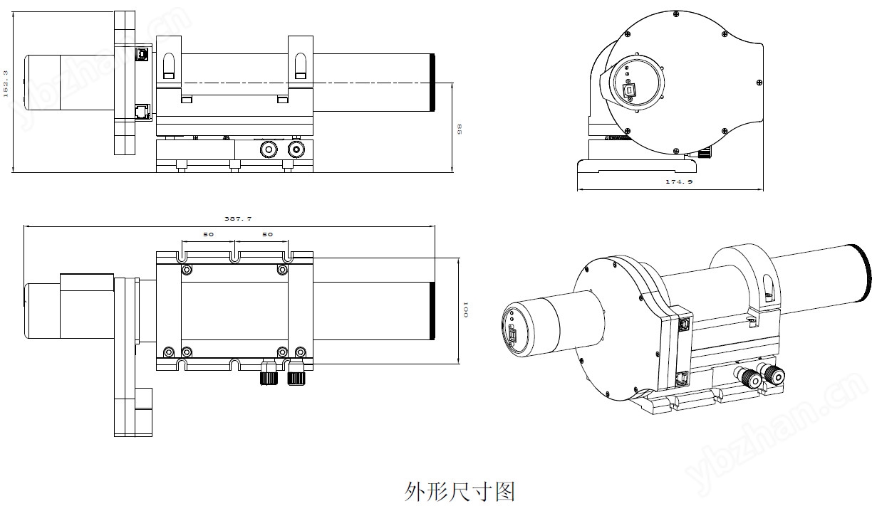 HCPG-U3050DL5-XDB型 电子平行光管（电动滤镜轮）(图3)